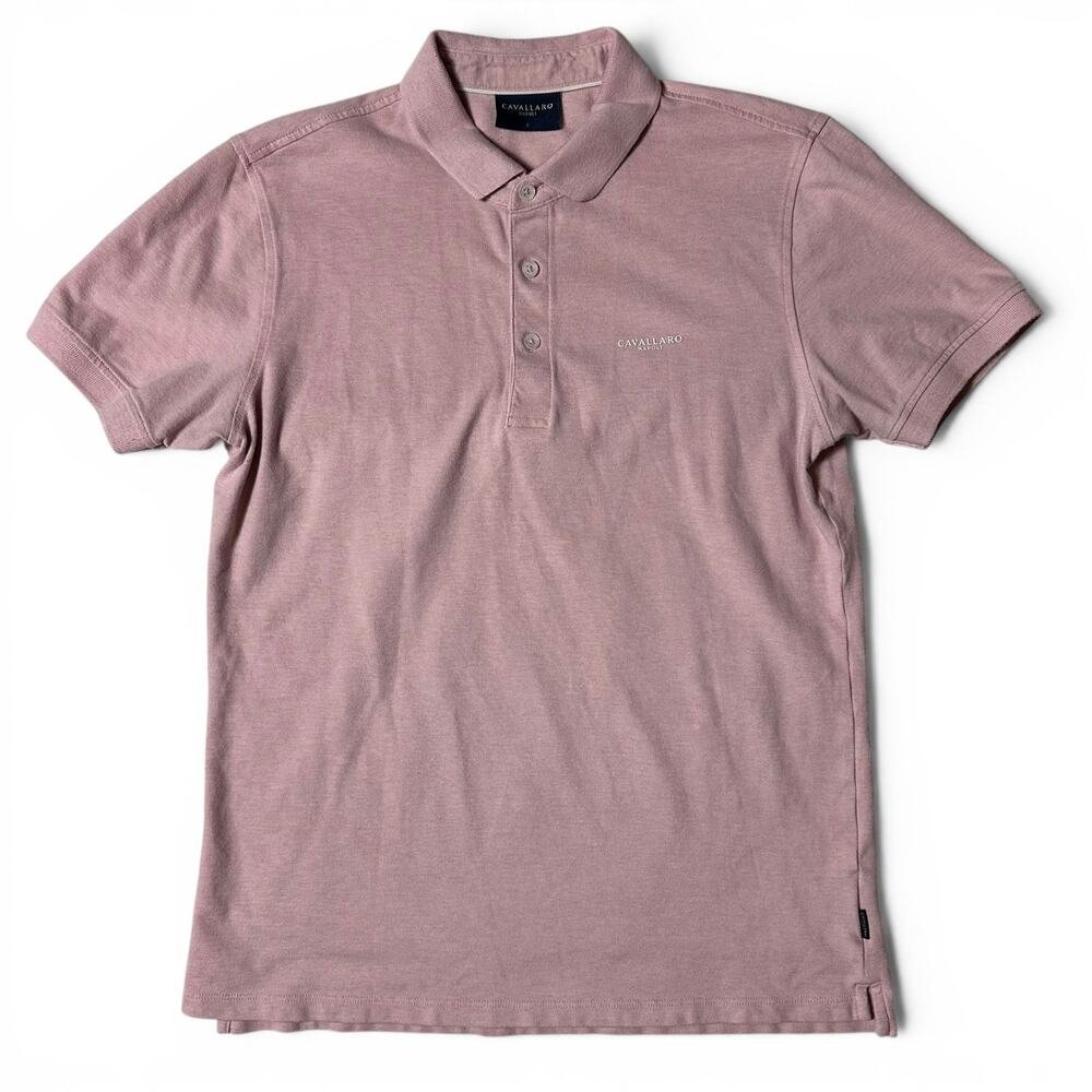 Cavallaro Napoli Bavegio Polo Shirt Mens Size S Mauve Pink Cotton